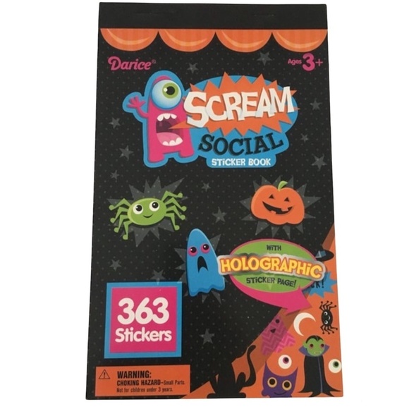 Halloween Stickers Booklet Holographic Googly Eyes Bats Cats Pumpkins Spiders - Picture 2 of 9